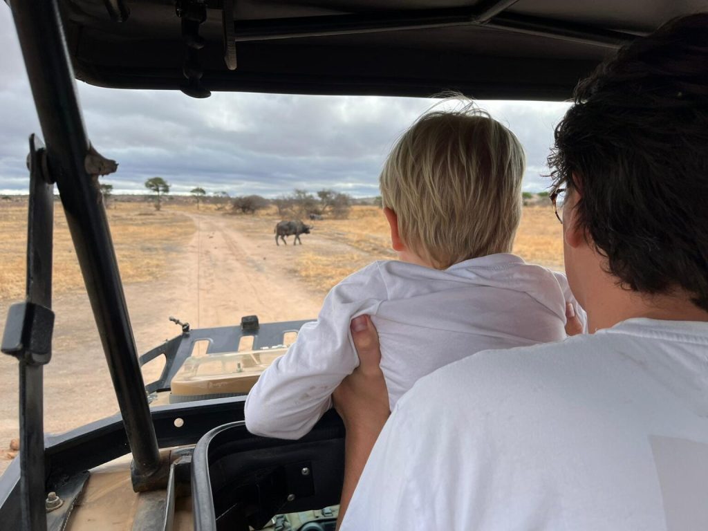 children on tanzania safari